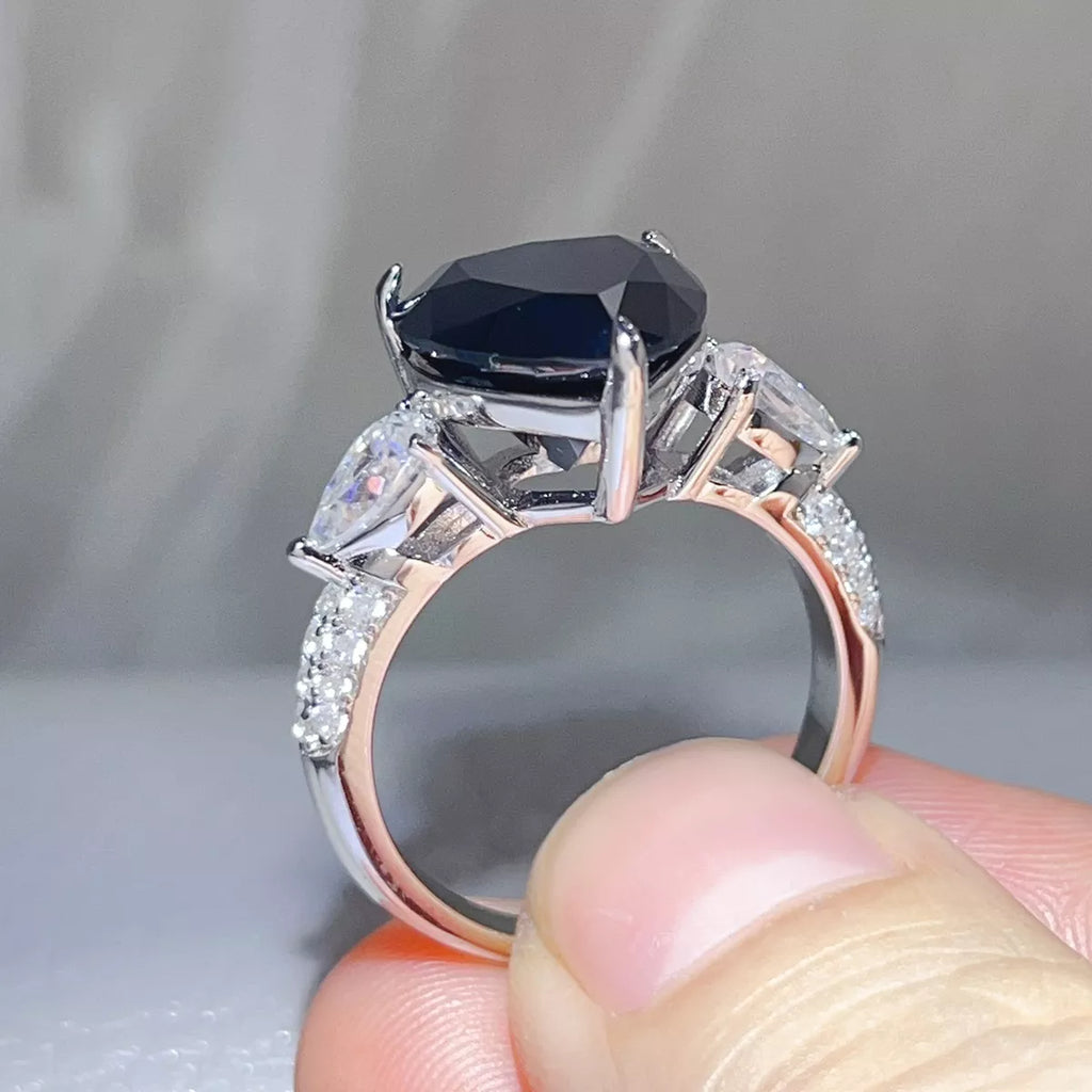 5 Carat 925 Sterling Silver Moissanite Heart Ring