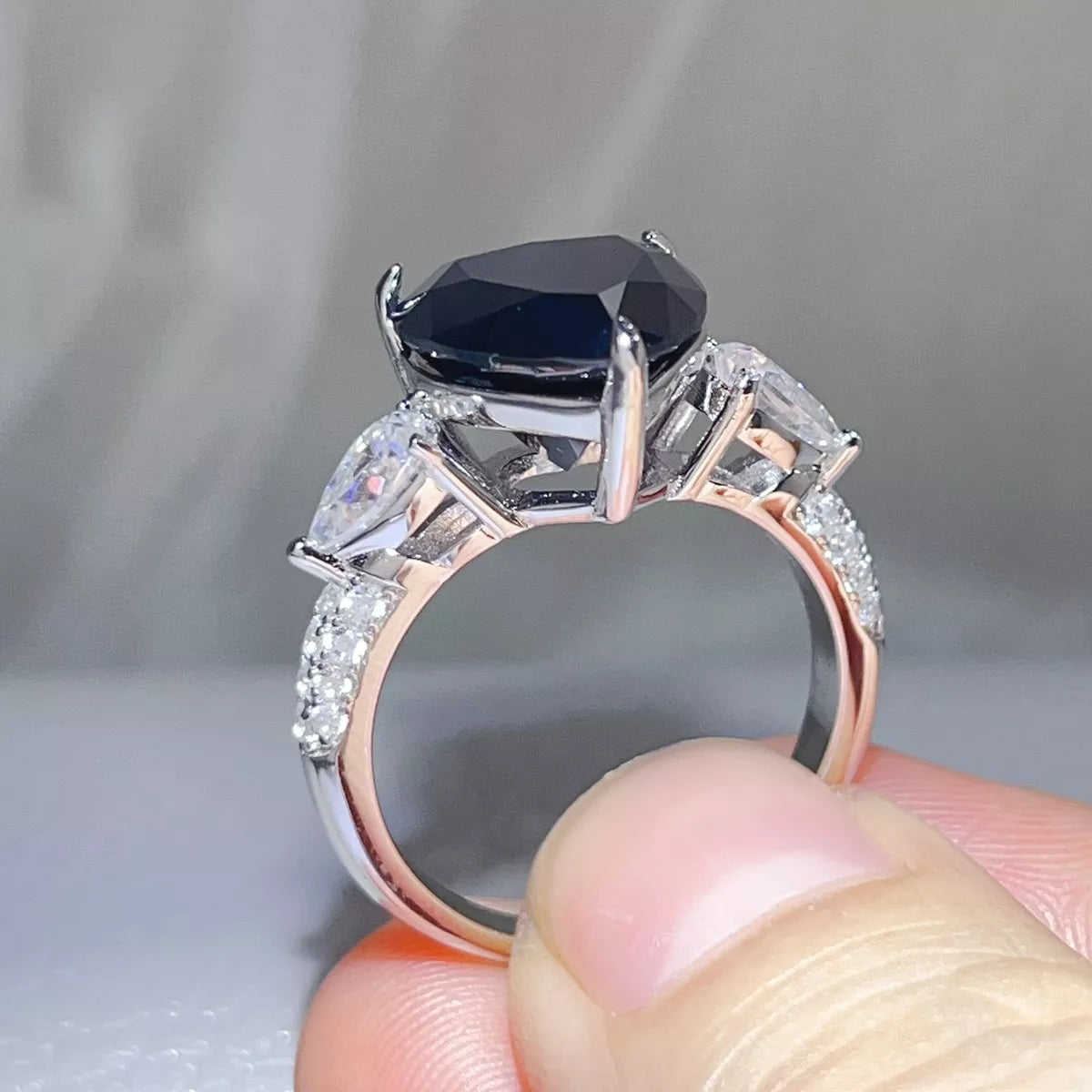5 Carat 925 Sterling Silver Moissanite Heart Ring