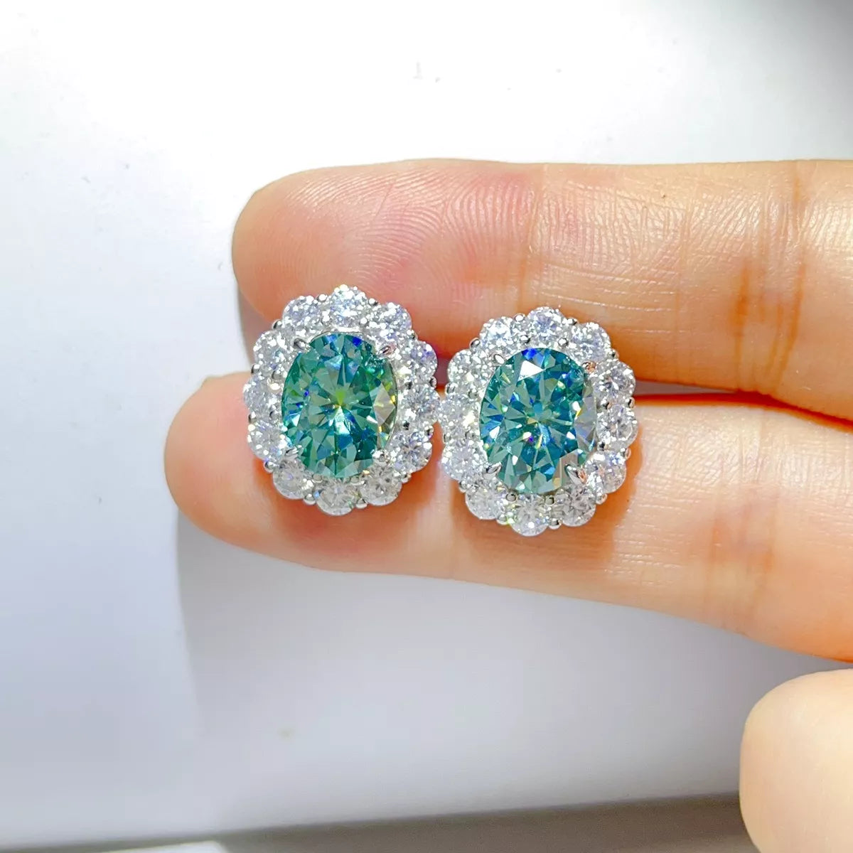 6 Carat Moissanite 925 Sterling Silver Earrings