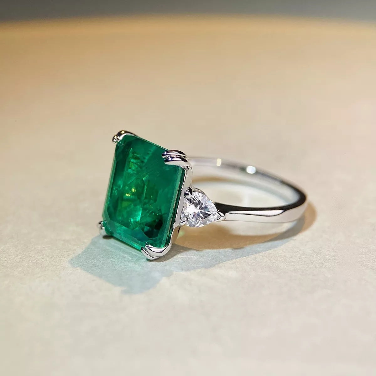 925 Sterling Silver Zircon Geometric Ring