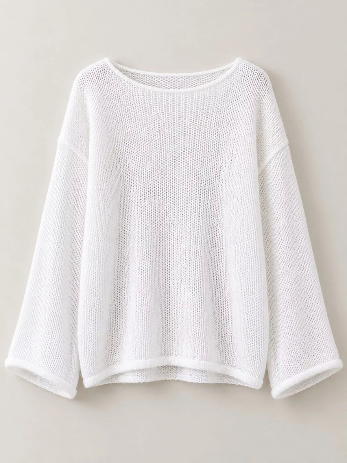 White sheer Lightweight Knit Top