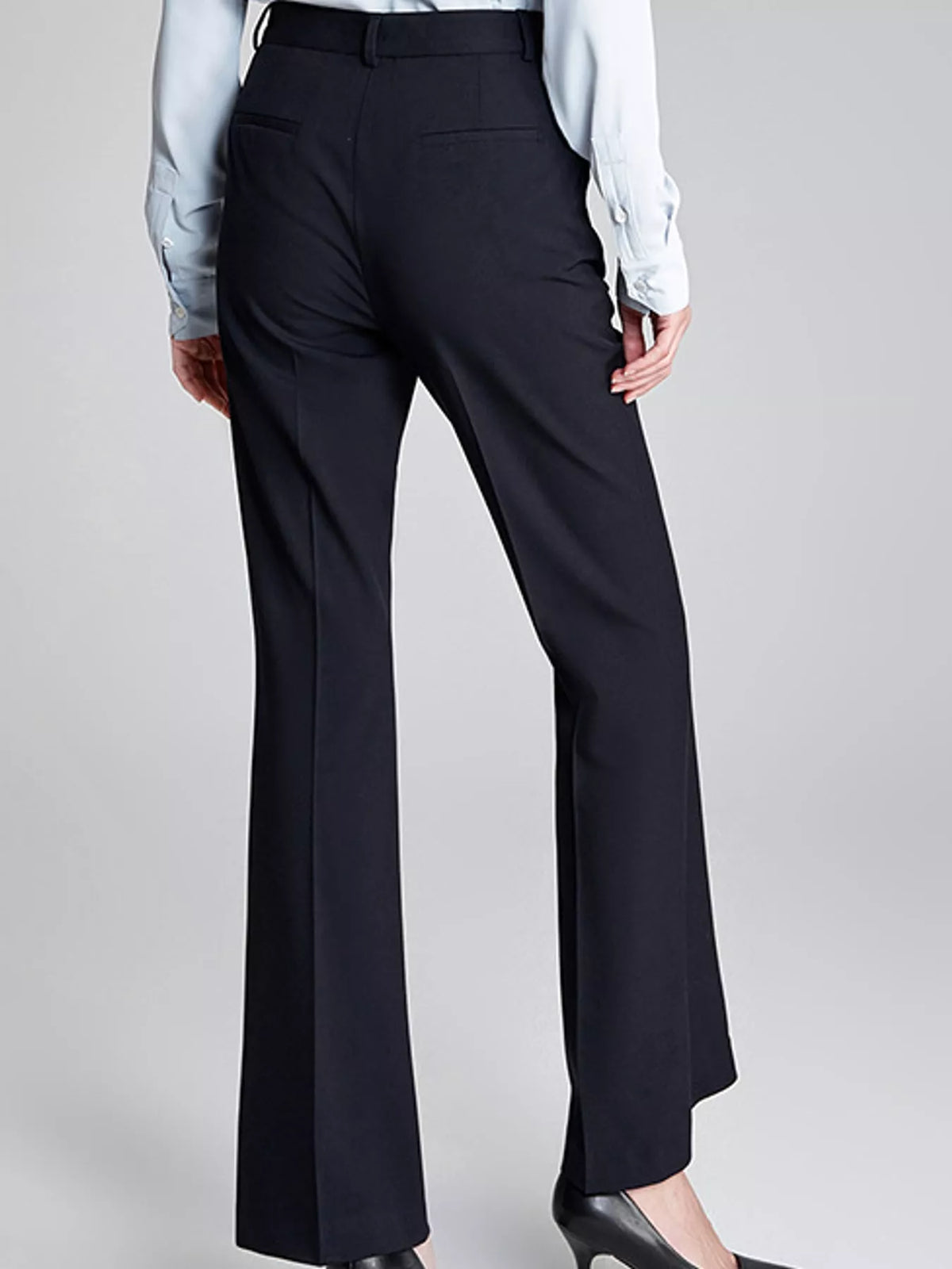 Navy high-Waisted Straight-Leg Pants
