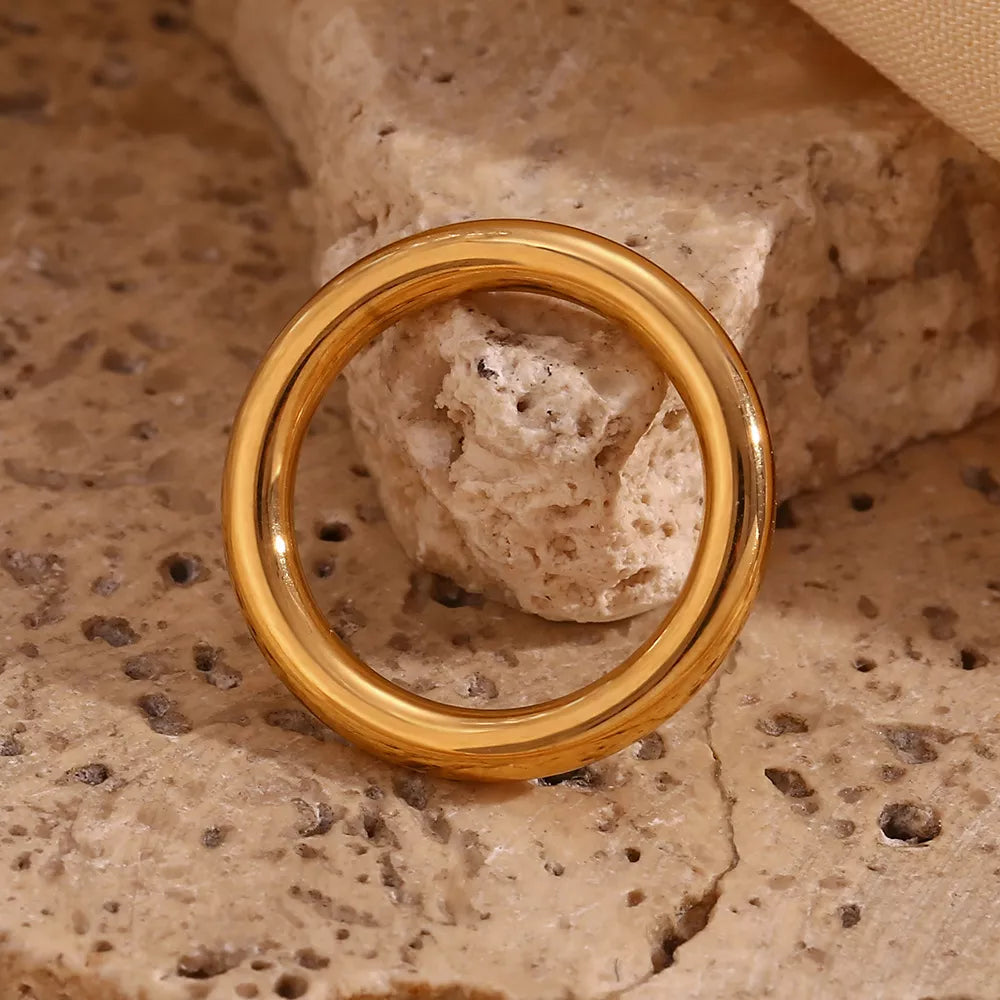 Stainless Steel Zircon Ring 3 Piece Set