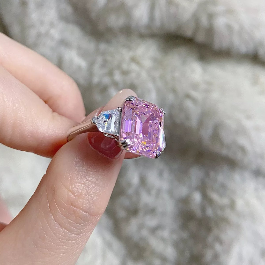 925 Sterling Silver Zircon Geometric Ring