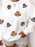 White sequin Thanksgiving Sweatshirt
