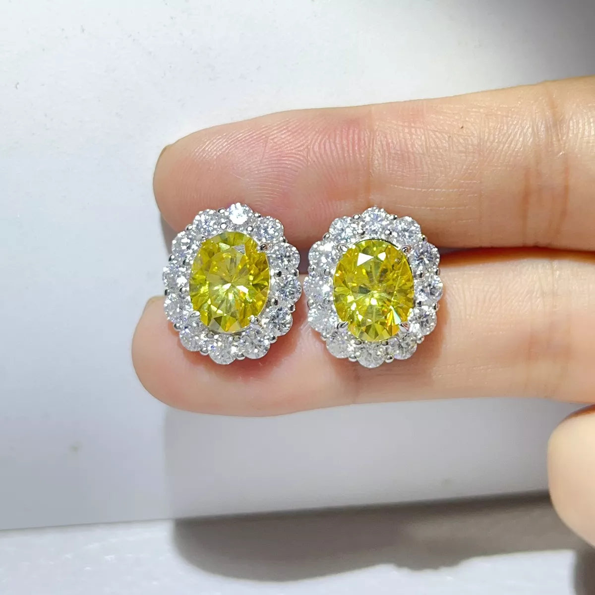 6 Carat Moissanite 925 Sterling Silver Stud Earrings