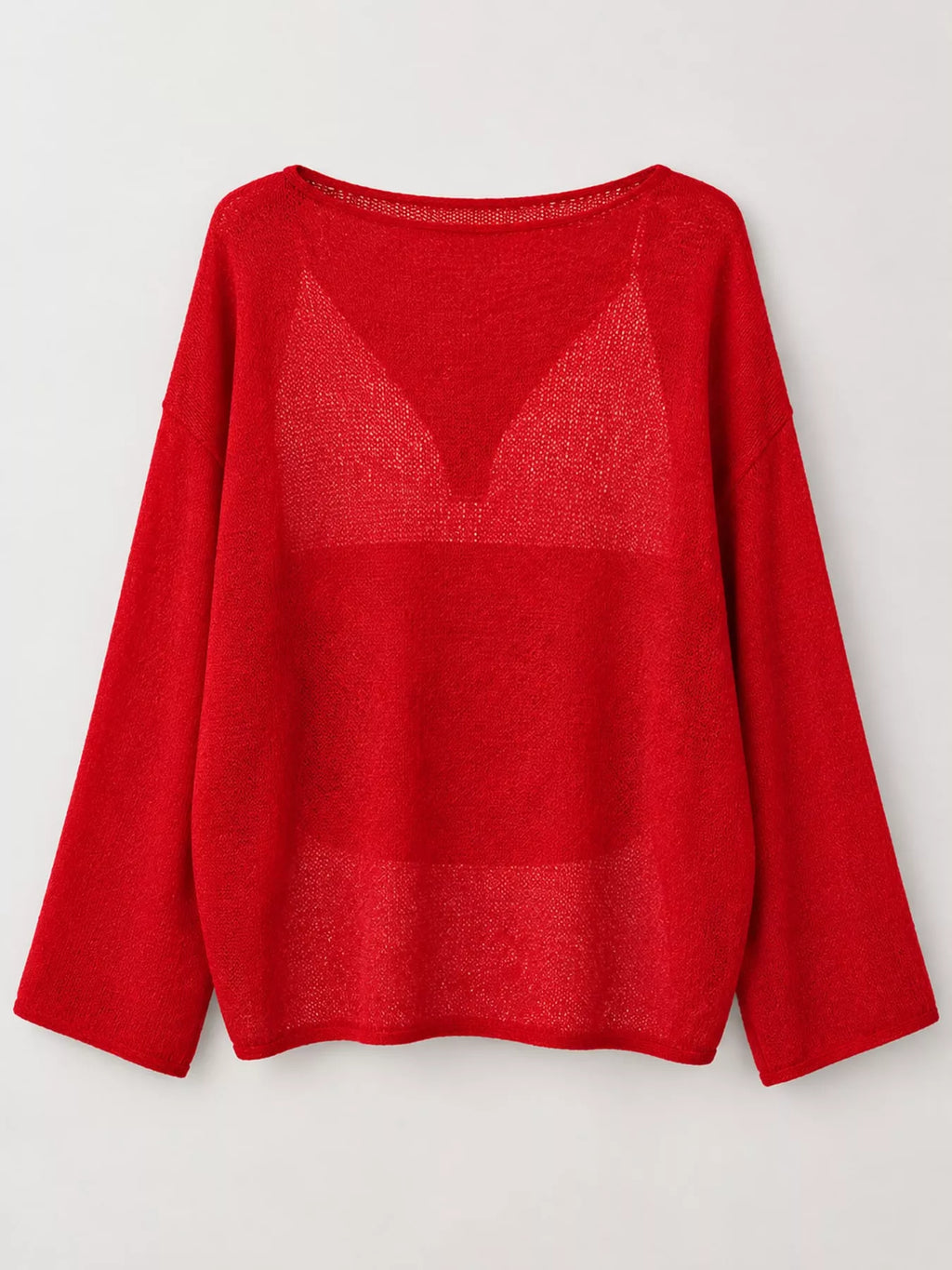 Red sheer Lightweight Knit Top