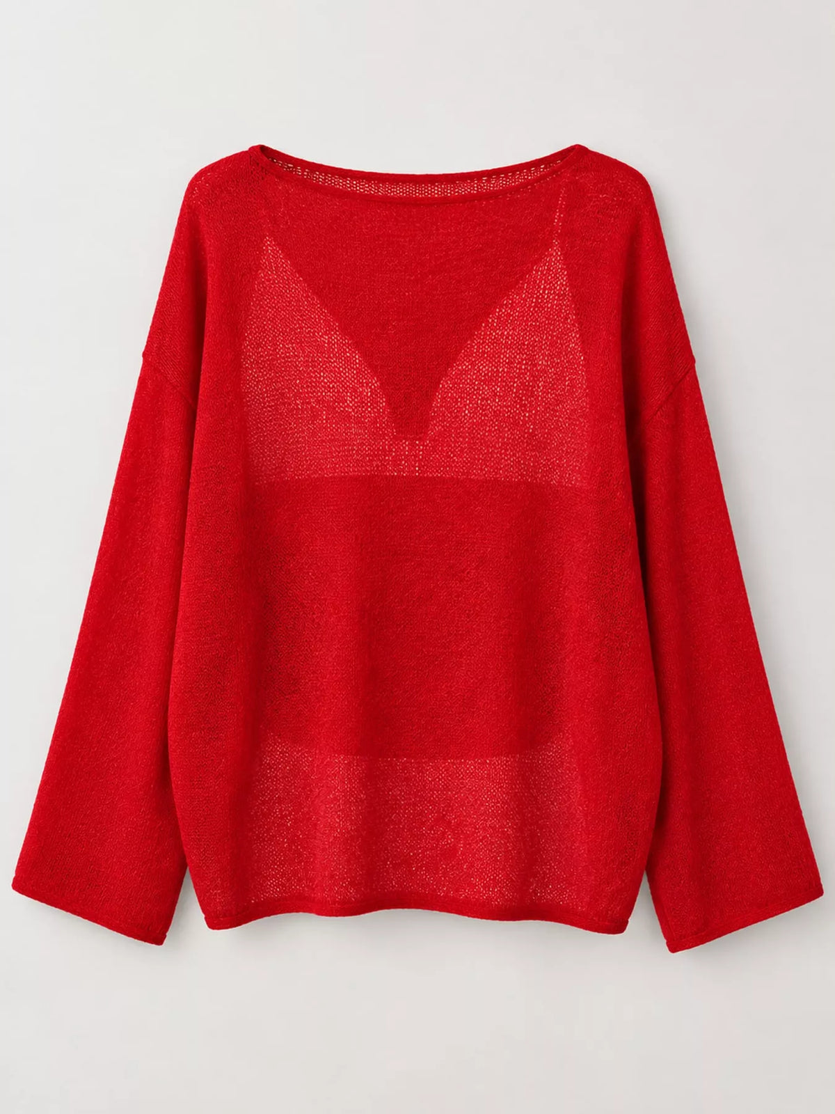 Red sheer Lightweight Knit Top