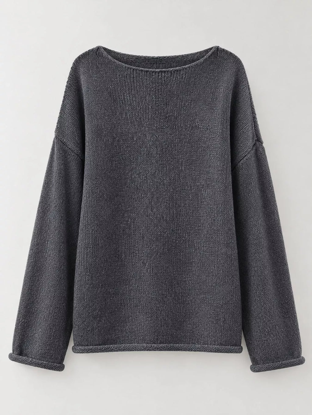 Charcoal gray sheer Lightweight Knit Top