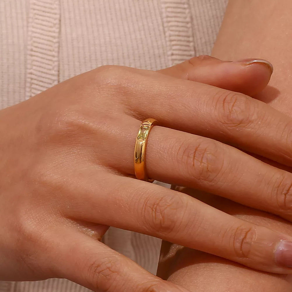 18K Gold-Plated Zircon Ring