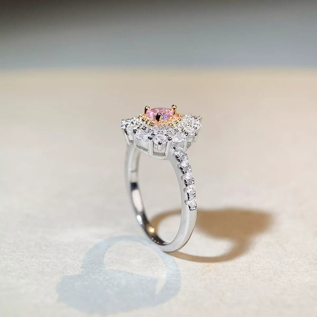 925 Sterling Silver Zircon Heart Ring