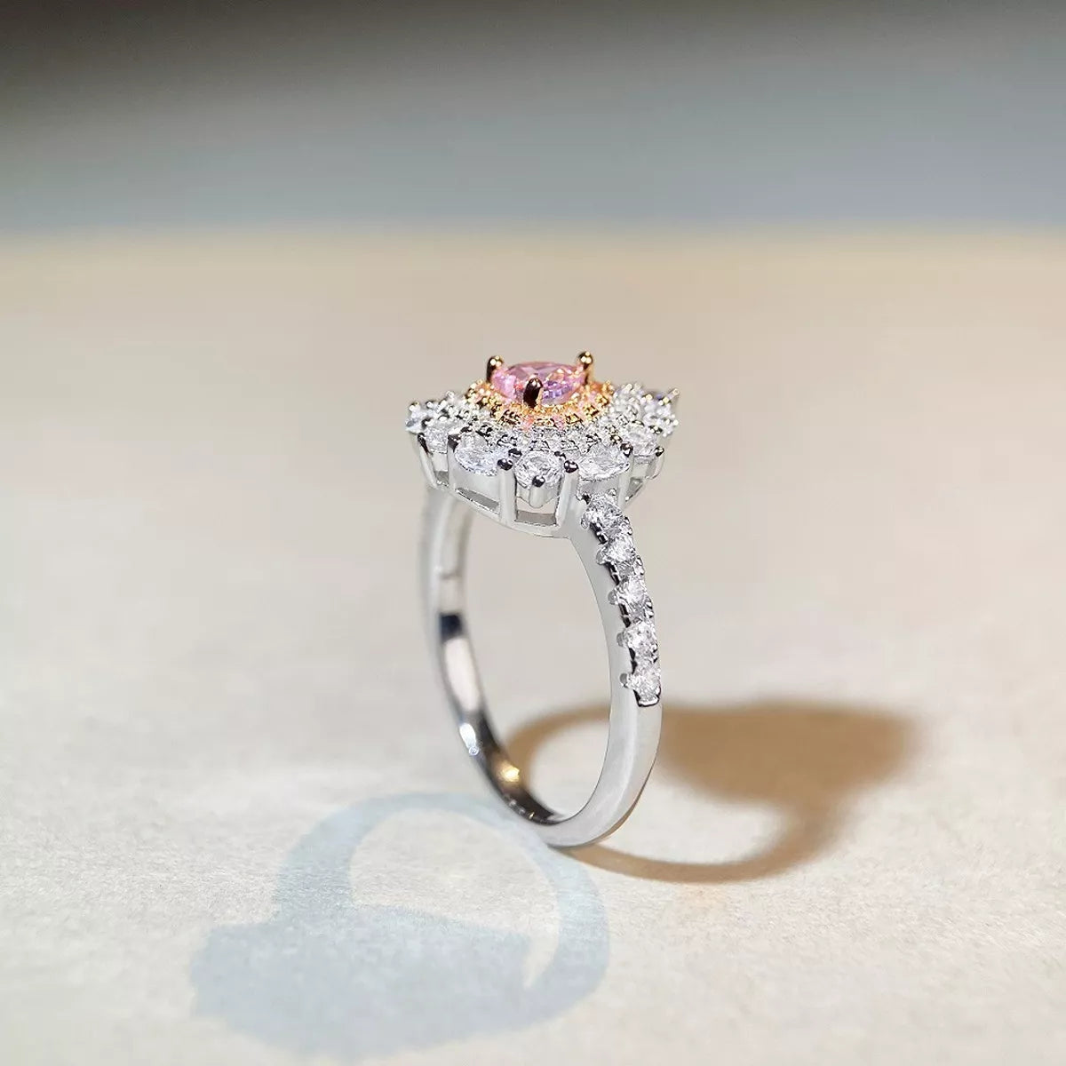 925 Sterling Silver Zircon Heart Ring
