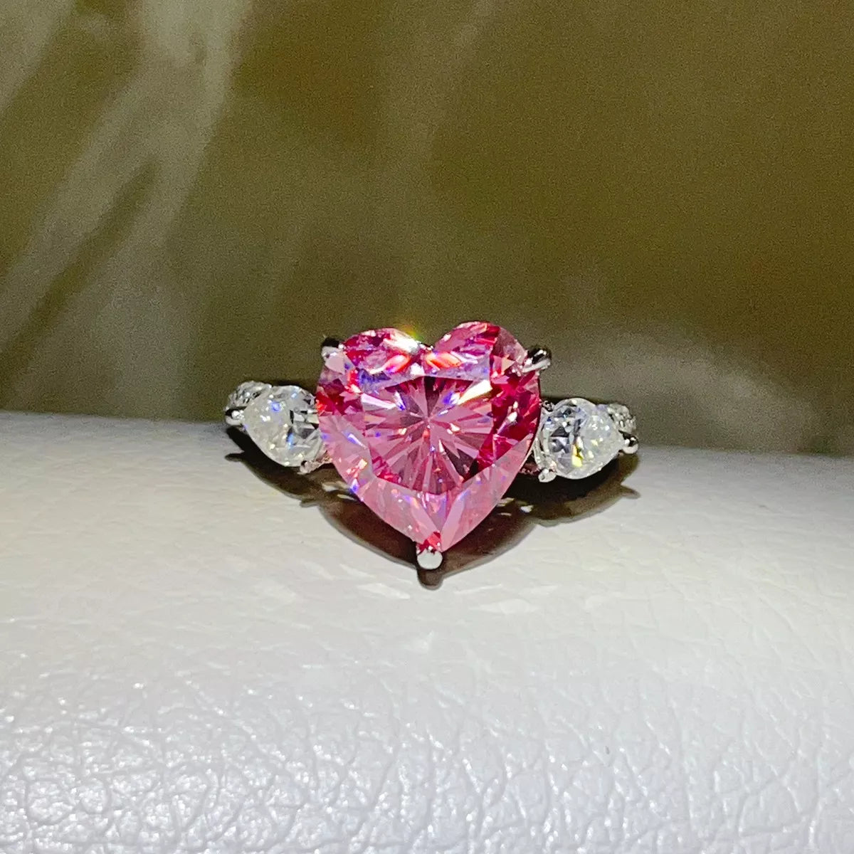 6 Carat 925 Sterling Silver Moissanite Heart Ring