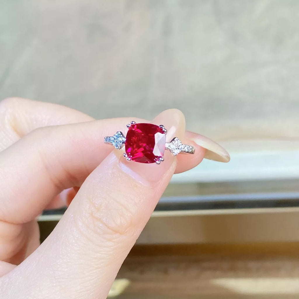 925 Sterling Silver Zircon Geometric Ring