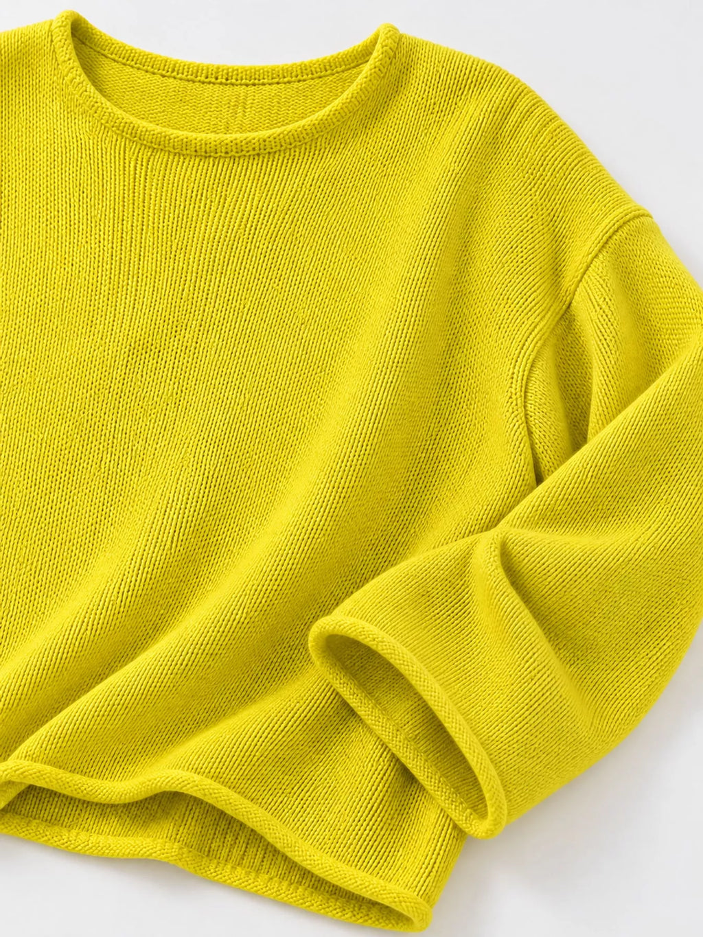 Yellow sheer Lightweight Knit Top — detail view