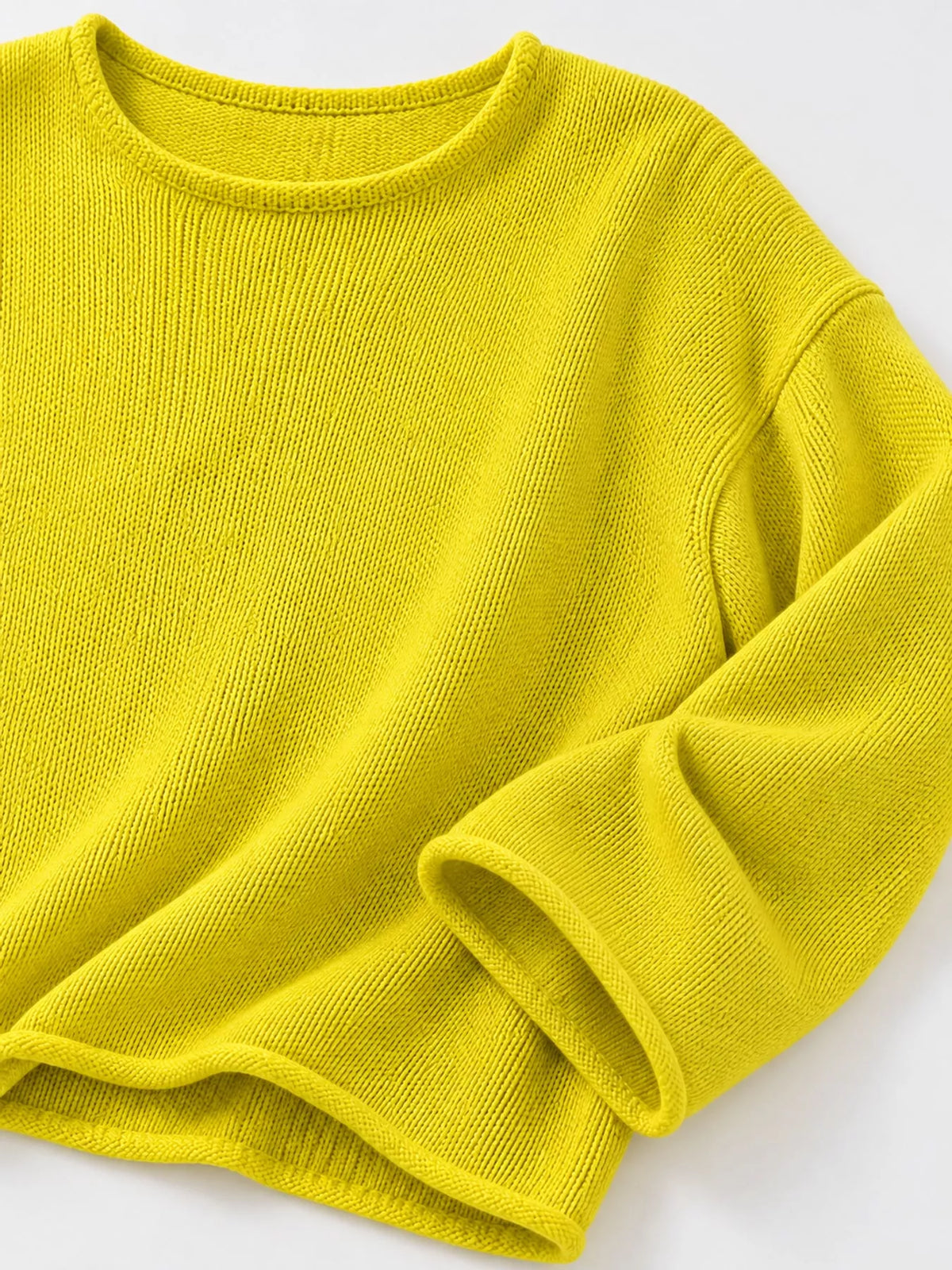 Yellow sheer Lightweight Knit Top — detail view