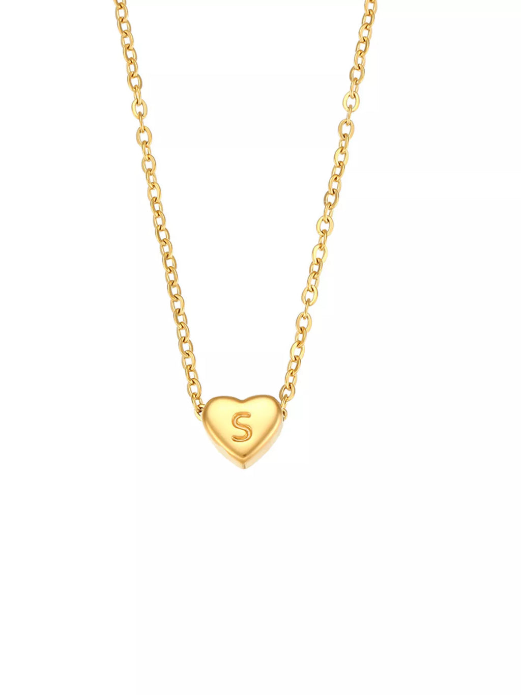 18K Gold-Plated Letter Heart Necklace