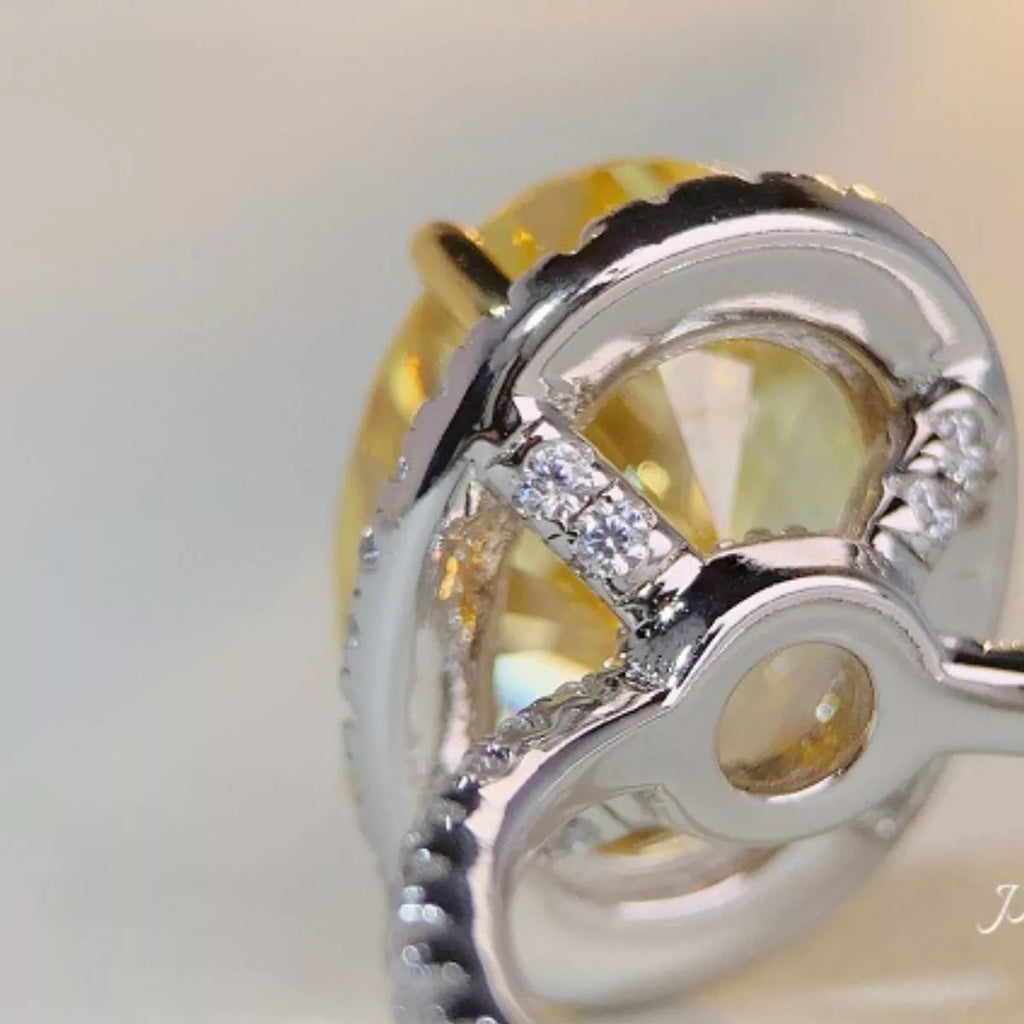 925 Sterling Silver Zircon Round Ring
