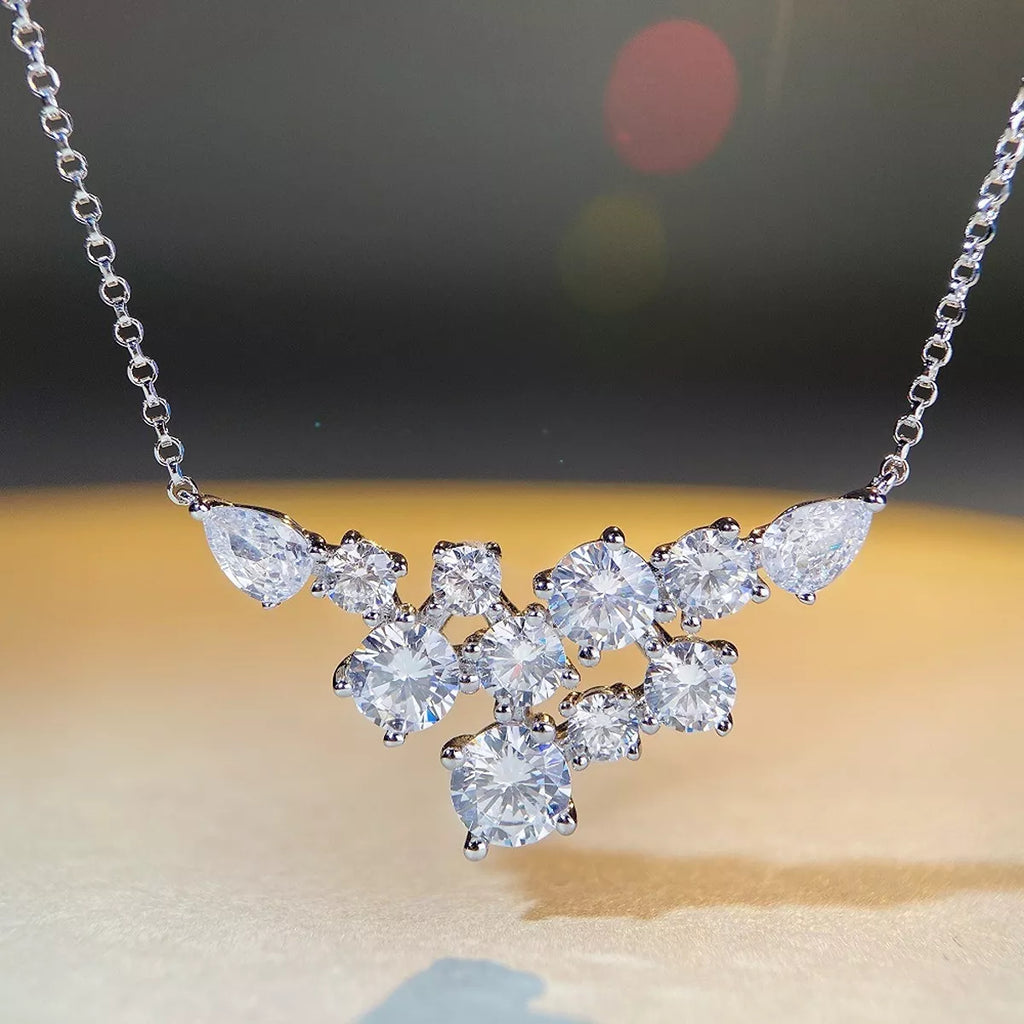 925 Sterling Silver Zircon Pendant Necklace
