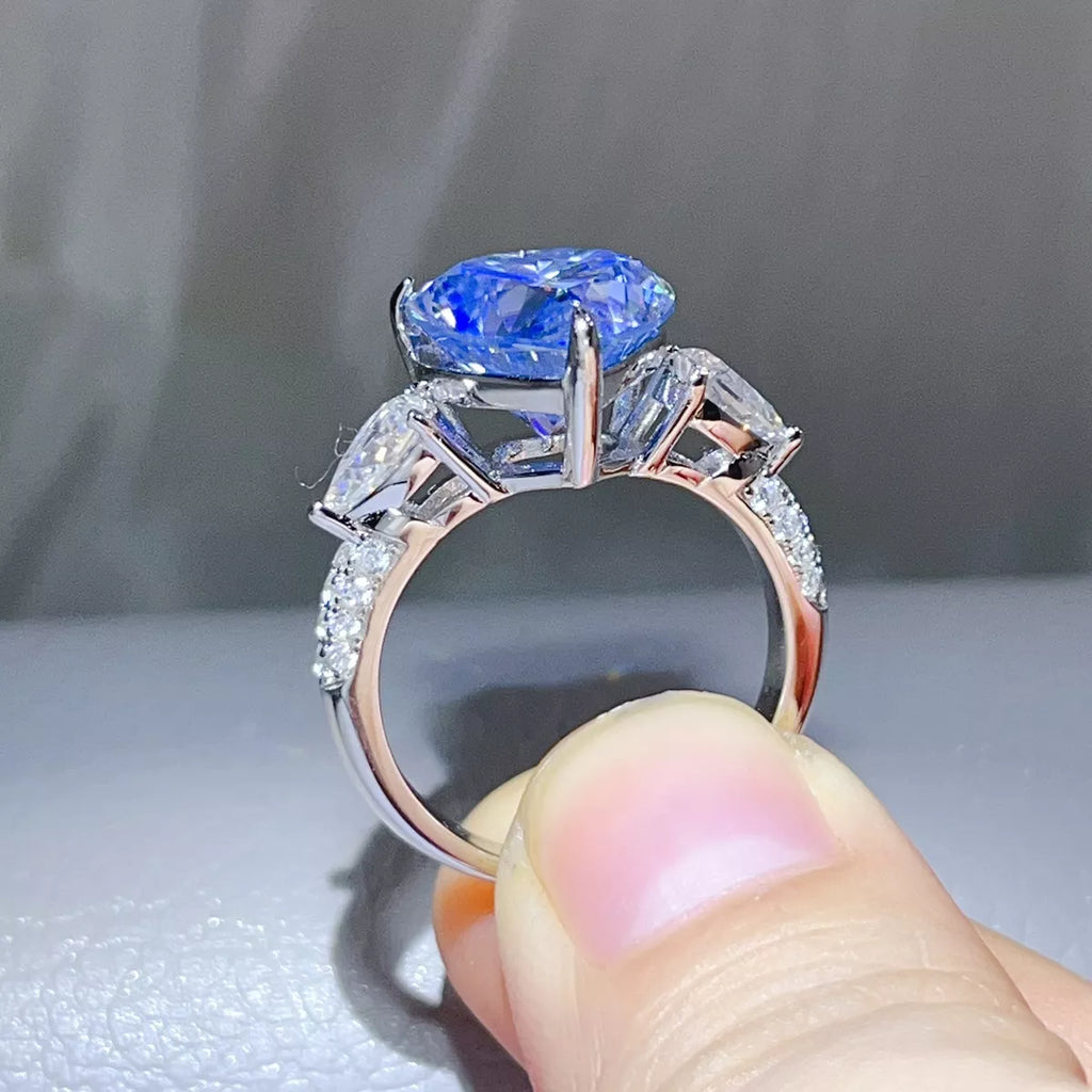6 Carat 925 Sterling Silver Moissanite Heart Ring