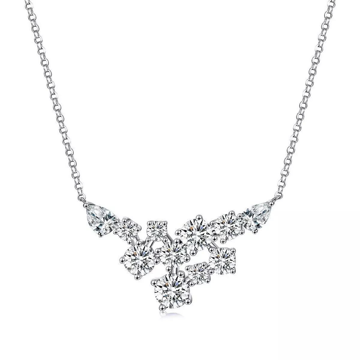 925 Sterling Silver Zircon Pendant Necklace