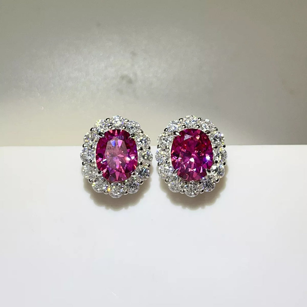 6 Carat 925 Sterling Silver Moissanite Stud Earrings