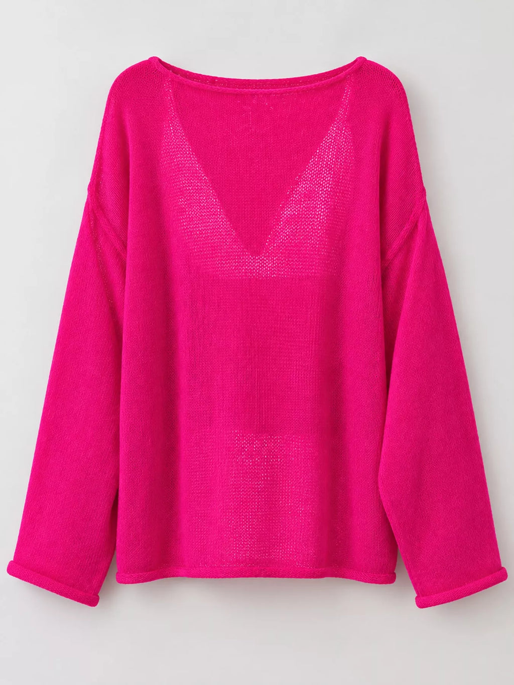 Hot pink sheer Lightweight Knit Top