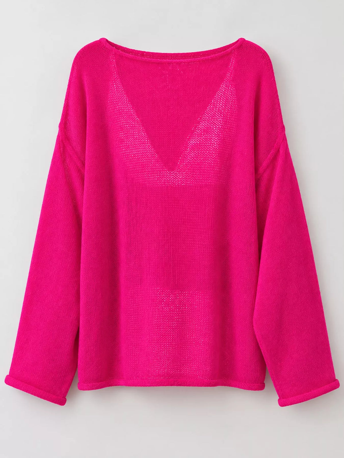 Hot pink sheer Lightweight Knit Top