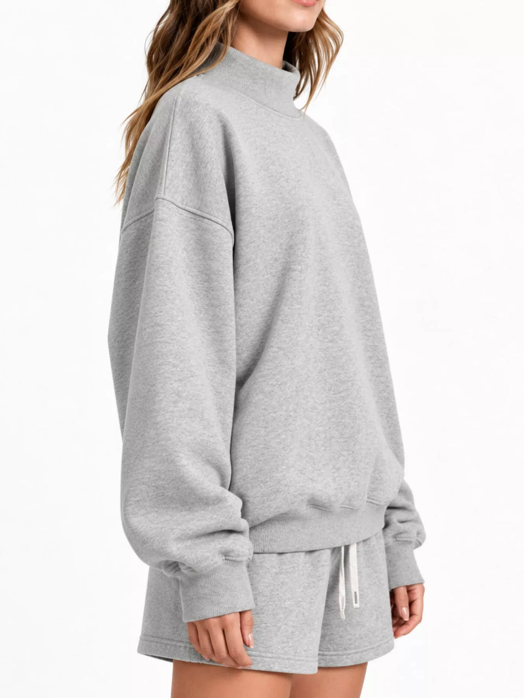 Gray oversized Dropped Shoulder Sweatshirt