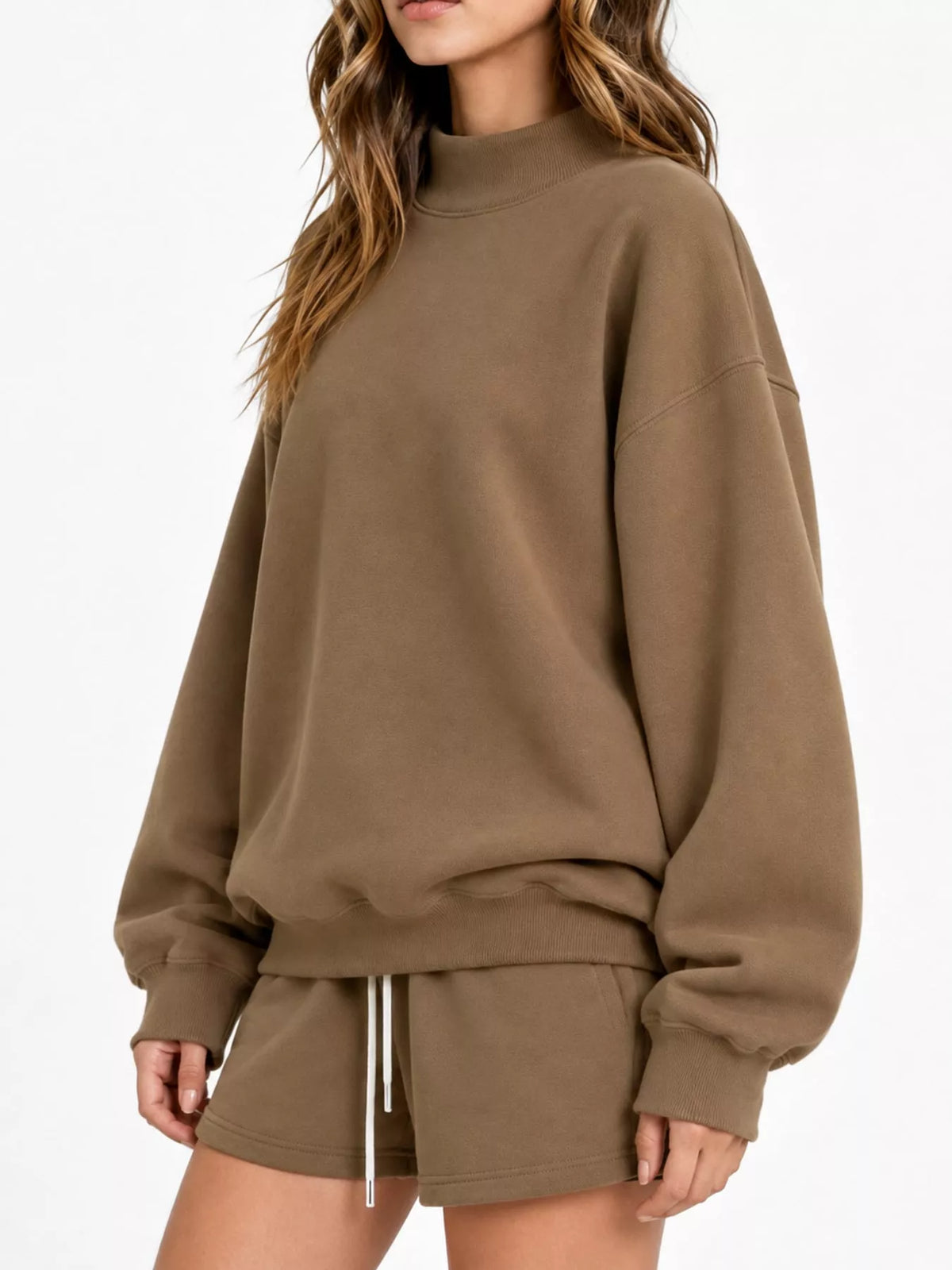 Brown oversized Dropped Shoulder Sweatshirt