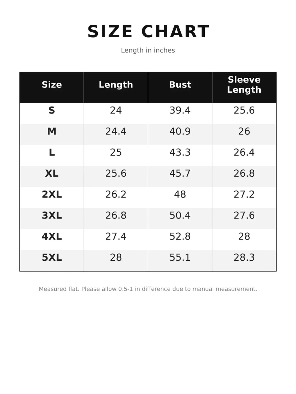 Size chart for waffle knit button detail hoodie