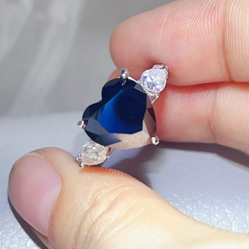 5 Carat 925 Sterling Silver Moissanite Heart Ring