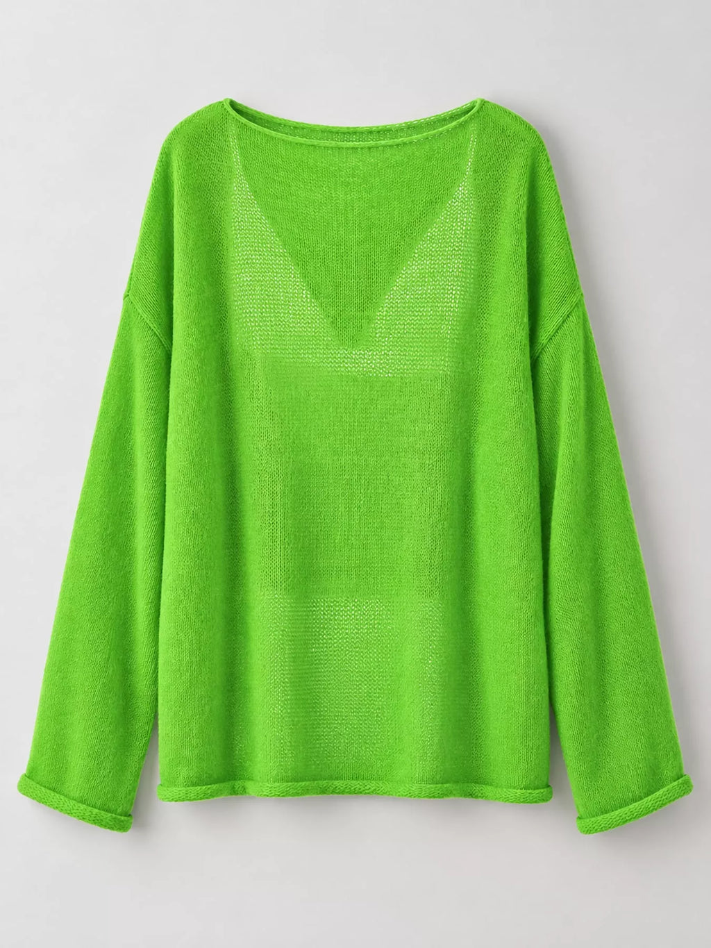 Lime green sheer Lightweight Knit Top
