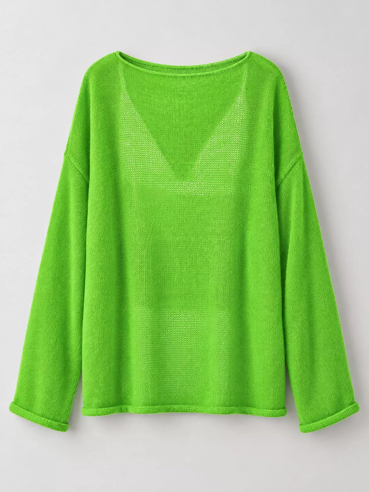 Lime green sheer Lightweight Knit Top