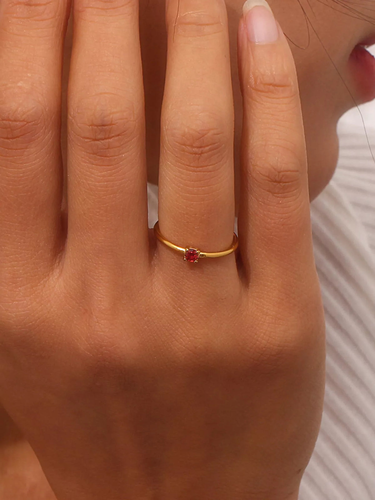 18K Gold-Plated Zircon Ring