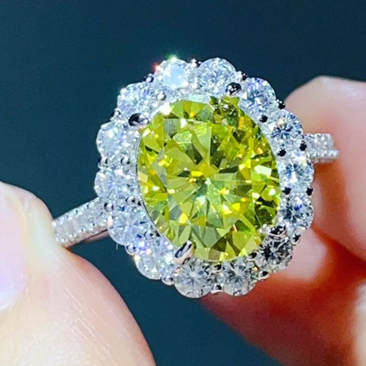 5 Carat Moissanite 925 Sterling Silver Round Ring
