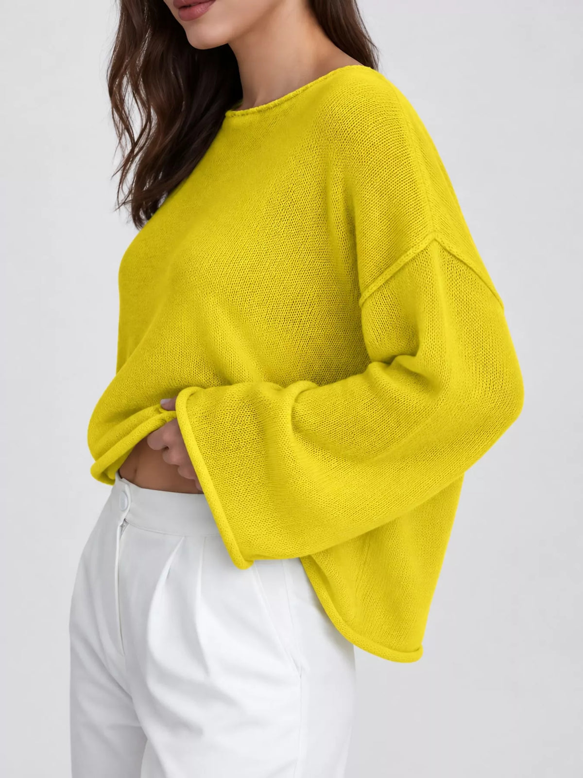 Yellow sheer Lightweight Knit Top