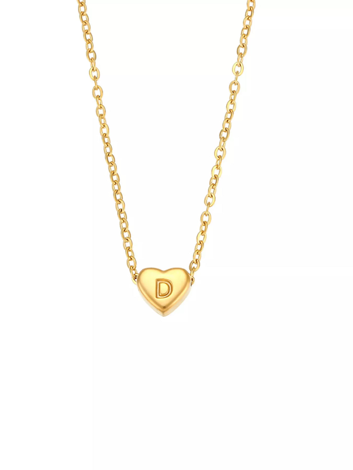 18K Gold-Plated Letter Heart Necklace