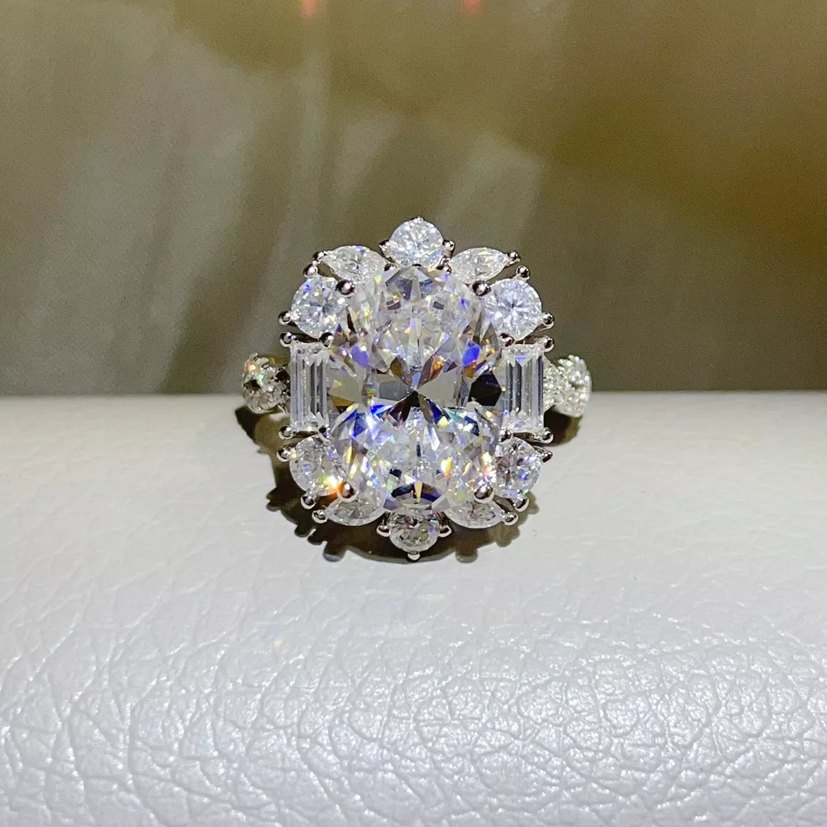 8 Carat 925 Sterling Silver Moissanite Ring