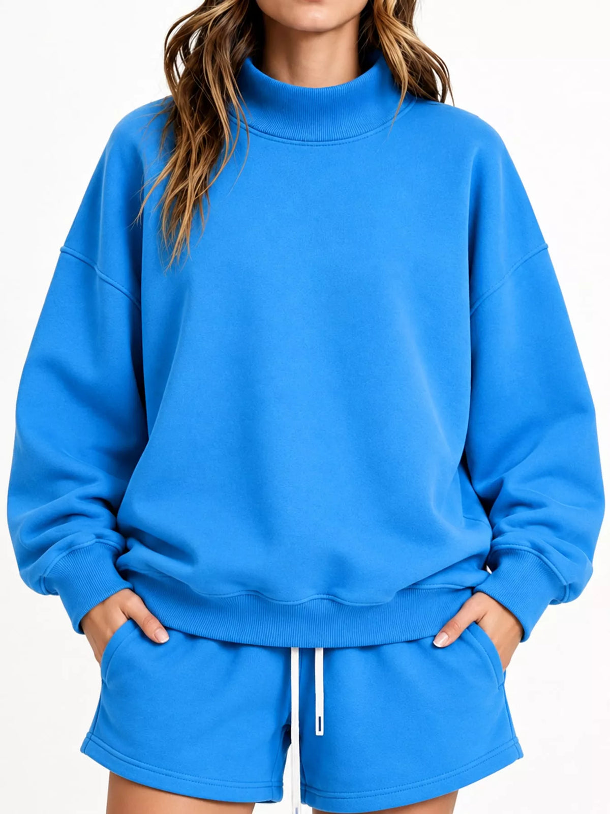 Bright blue oversized Dropped Shoulder Sweatshirt