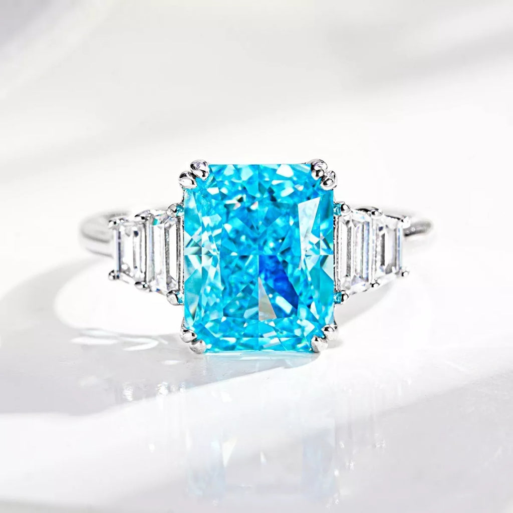 925 Sterling Silver Zircon Geometric Ring