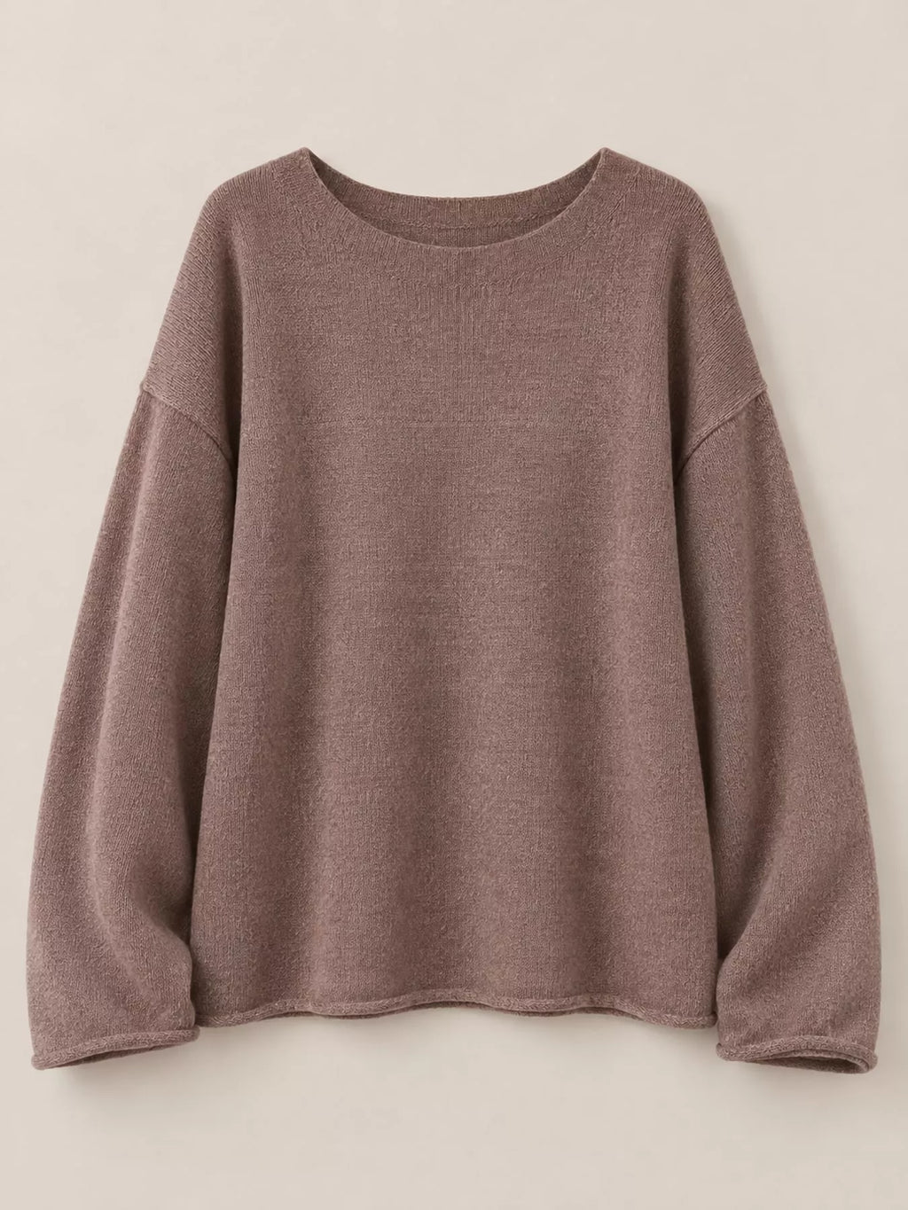 Taupe sheer Lightweight Knit Top