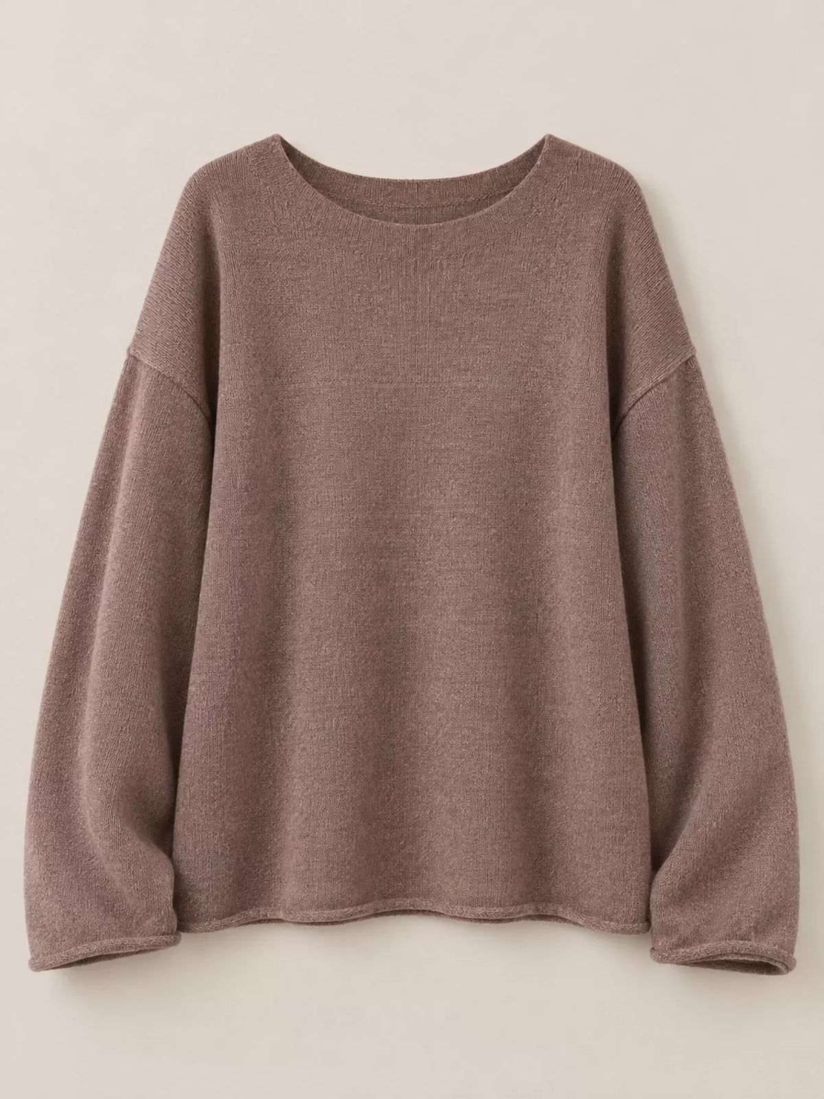 Taupe sheer Lightweight Knit Top