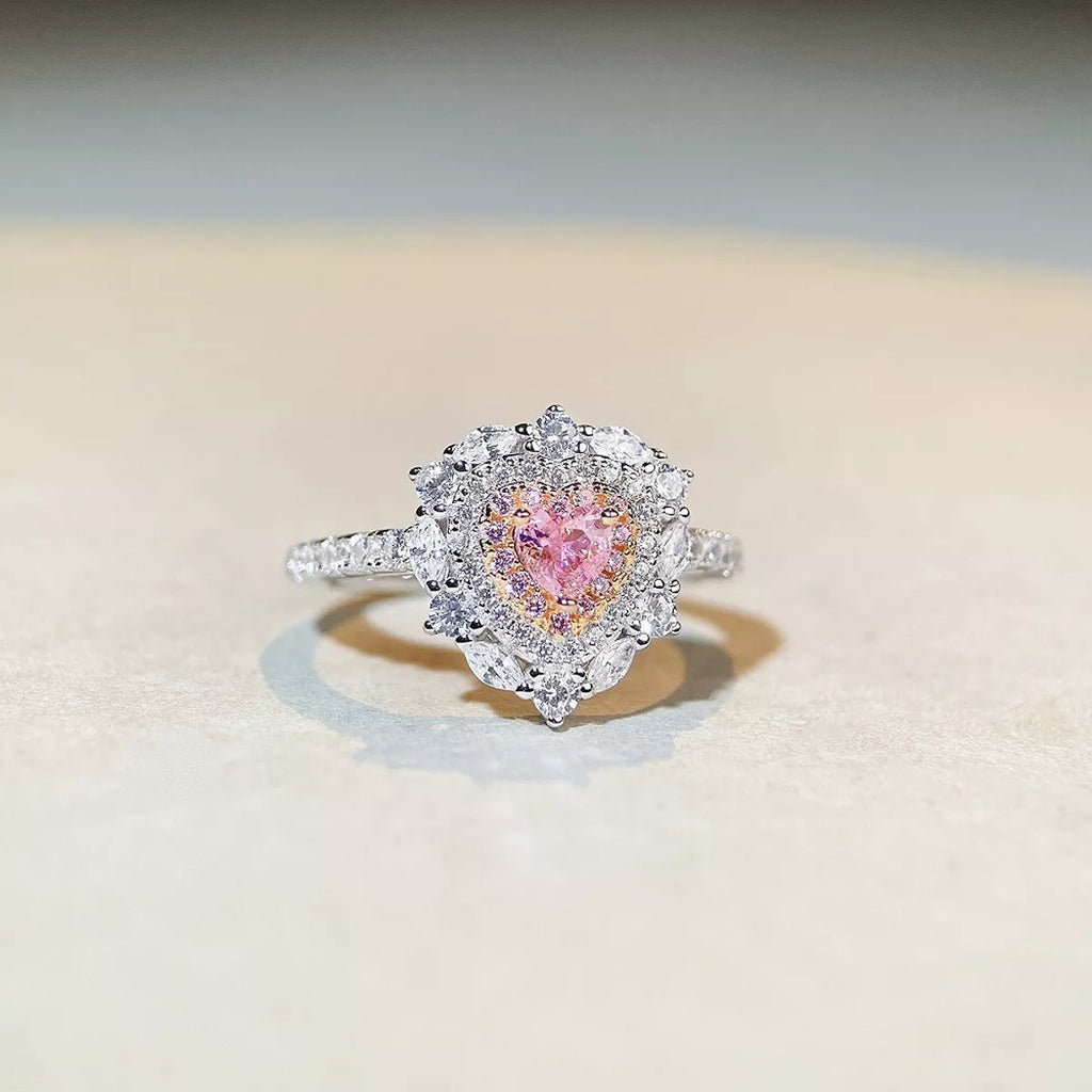 925 Sterling Silver Zircon Heart Ring