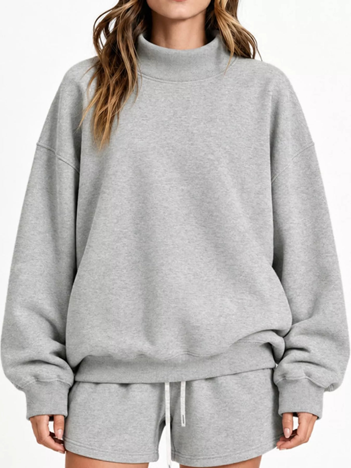 Gray oversized Dropped Shoulder Sweatshirt