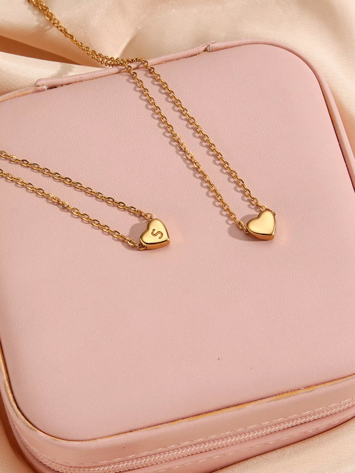 18K Gold-Plated Letter Heart Necklace