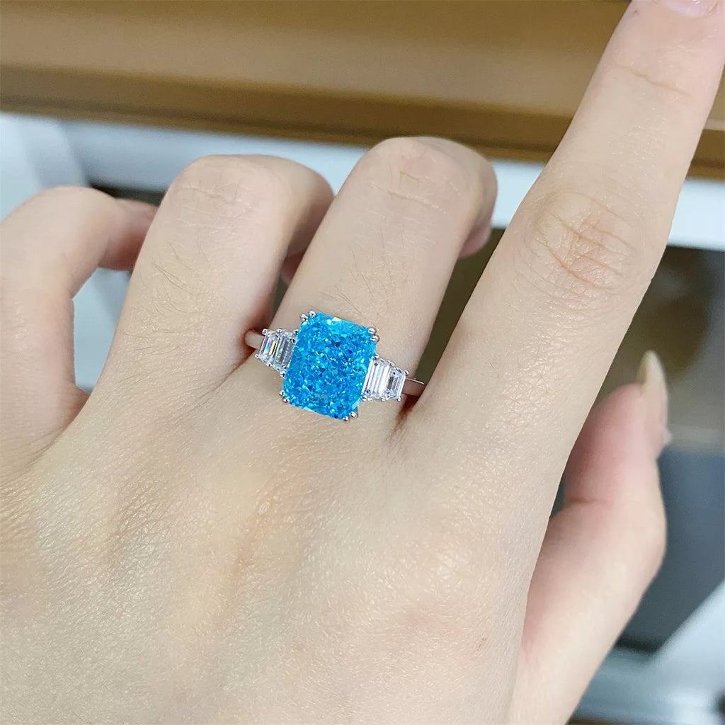 925 Sterling Silver Zircon Geometric Ring