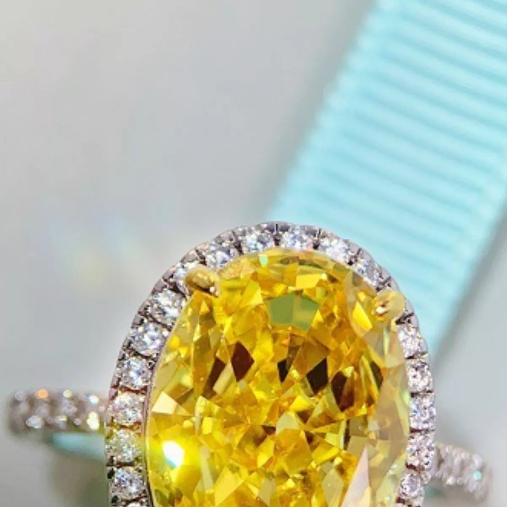 925 Sterling Silver Zircon Round Ring