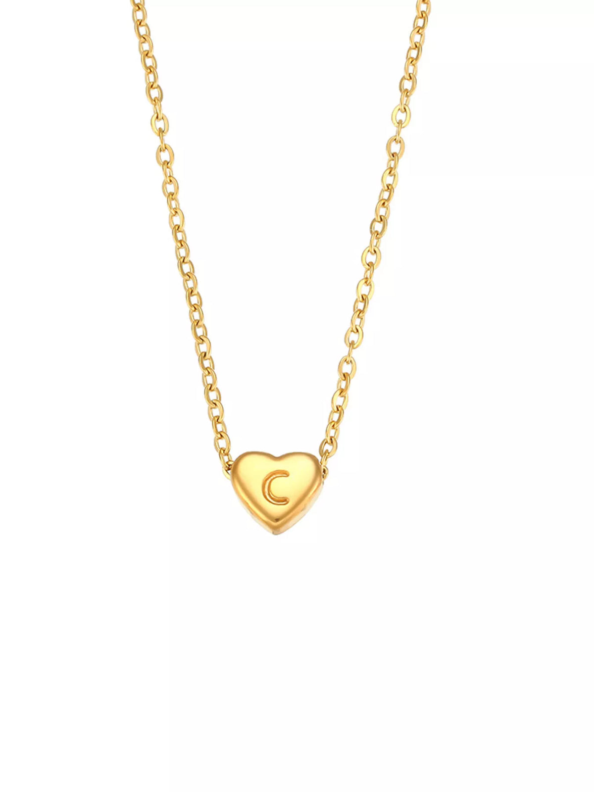 18K Gold-Plated Letter Heart Necklace
