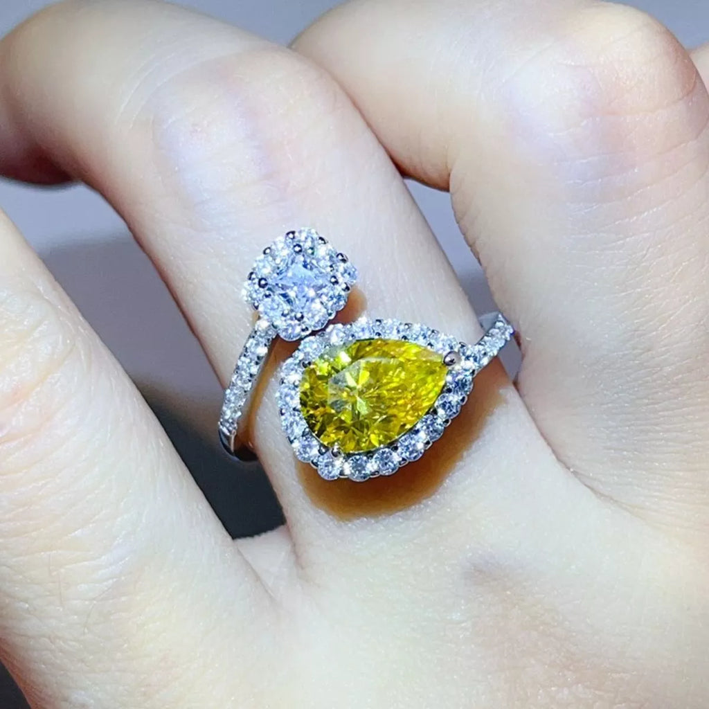 2 Carat Moissanite 925 Sterling Silver Bypass Ring